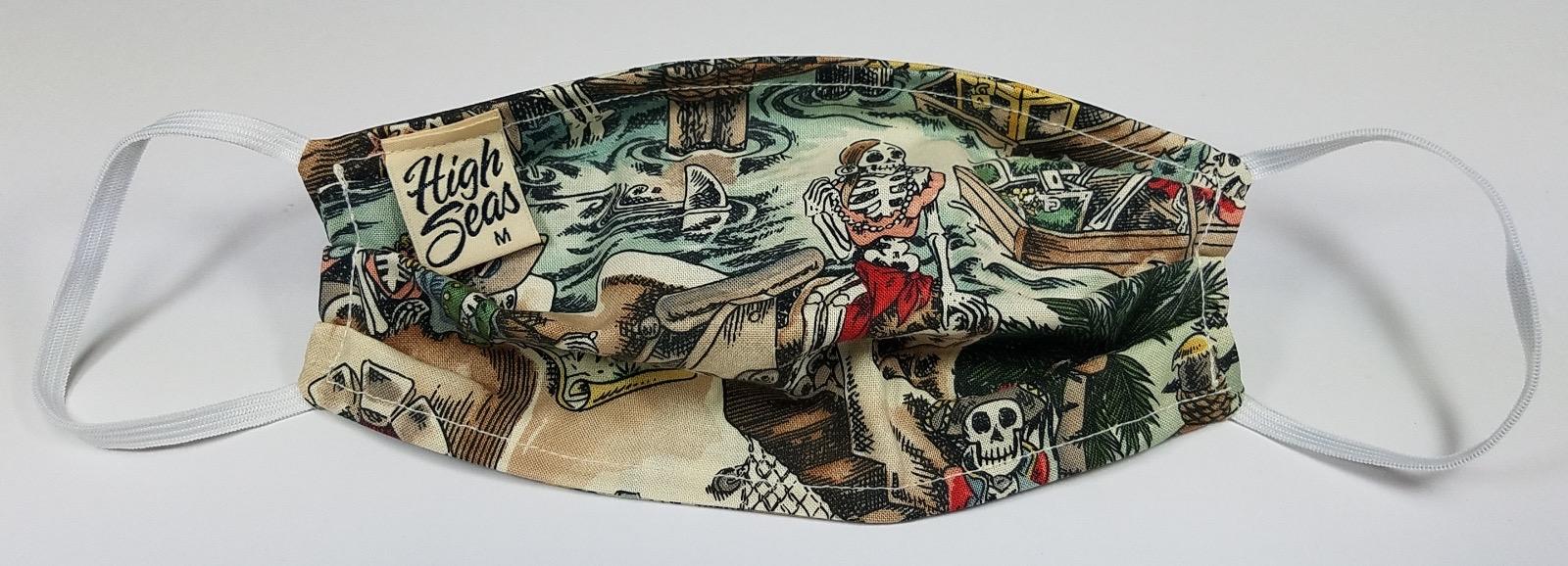 Pirate themed Face Mask 100% Cotton Made in USA